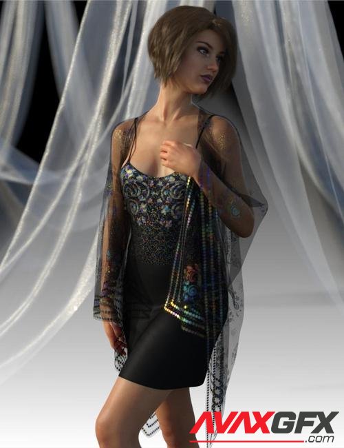 dForce Shirred Dress Outfit for Genesis 8 Female(s)