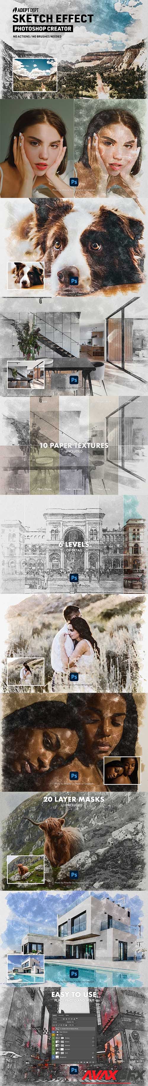 CreativeMarket - Photoshop Sketch Effect Creator 6284312