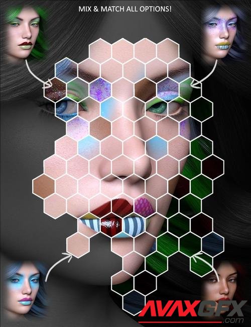 Extreme Closeup: Psychedelic Makeup for Genesis 3 Female(s)