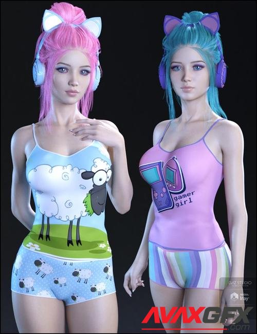 Kawaii Textures for Gamer Girl PJs and Accessories