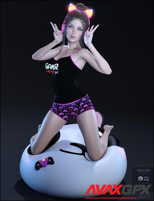 Gamer Girl PJs and Accessories for Genesis 8 Female(s)
