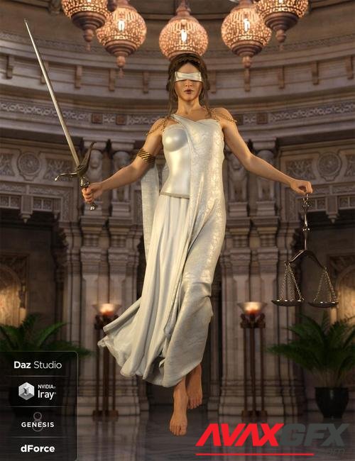 dForce Lady Justice Outfit for Genesis 8 Female(s)