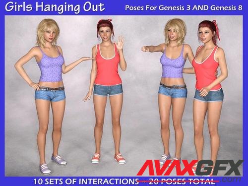 Girls Hanging Out Poses for G3F and G8F