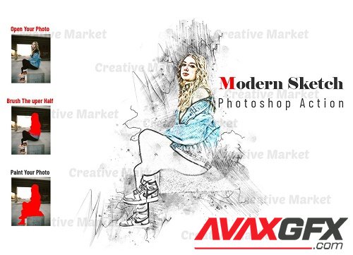 Modern Sketch Photoshop Action - 6565744