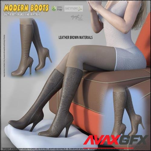 Modern Boots For Genesis 8 and For Victoria 8