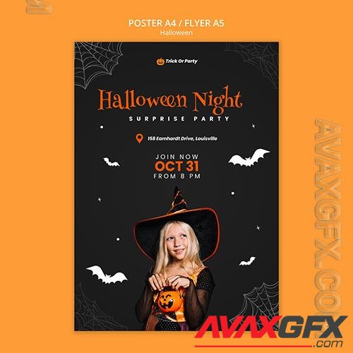 Halloween night poster template