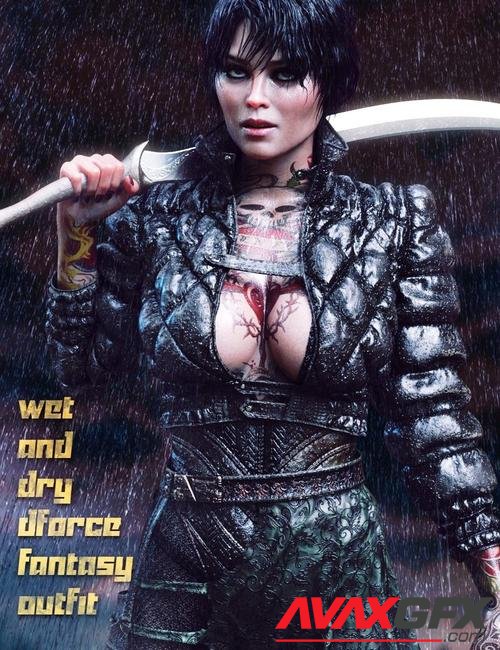 dForce Wet and Dry Dark Fantasy Outfit for Genesis 8 Female(s)