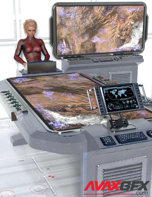 Sci-fi Tactical Table And Monitor