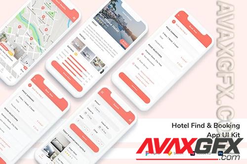 Hotel Find & Booking App UI Kit PBR7NSV