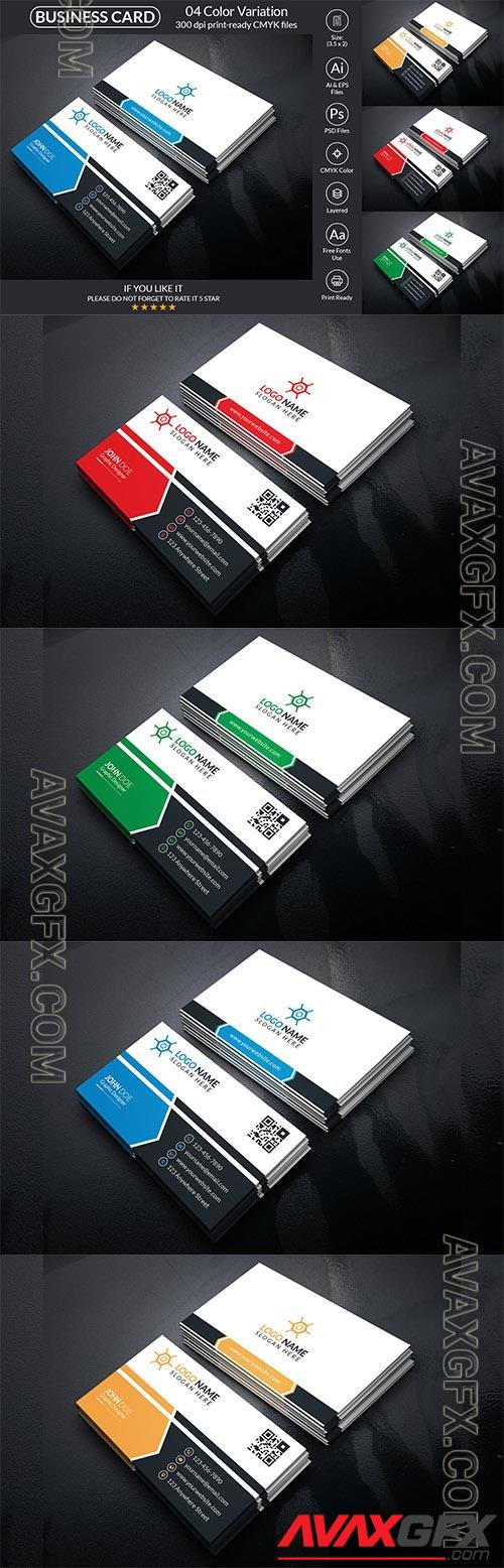Corporate Business Card With Vector And PSD Corporate Identity o175687