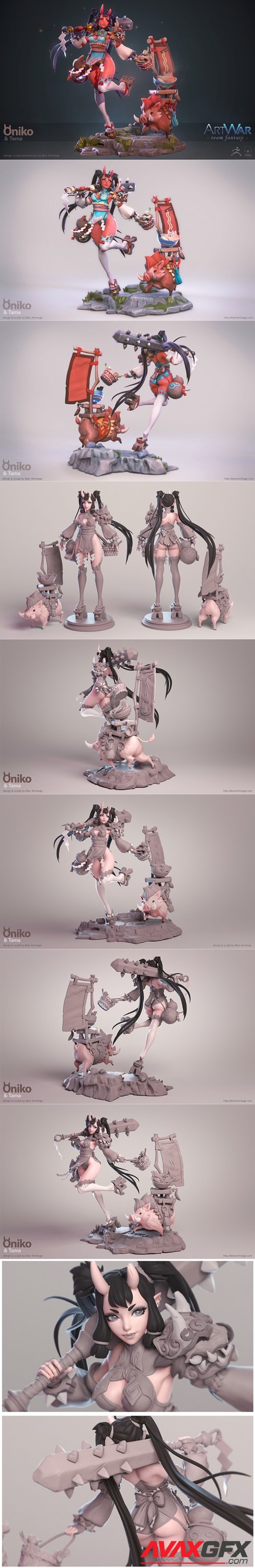 Oniko & Tama – 3D Printable STL