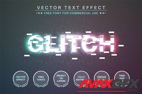 Glitch - Editable Text Effect - 6568510