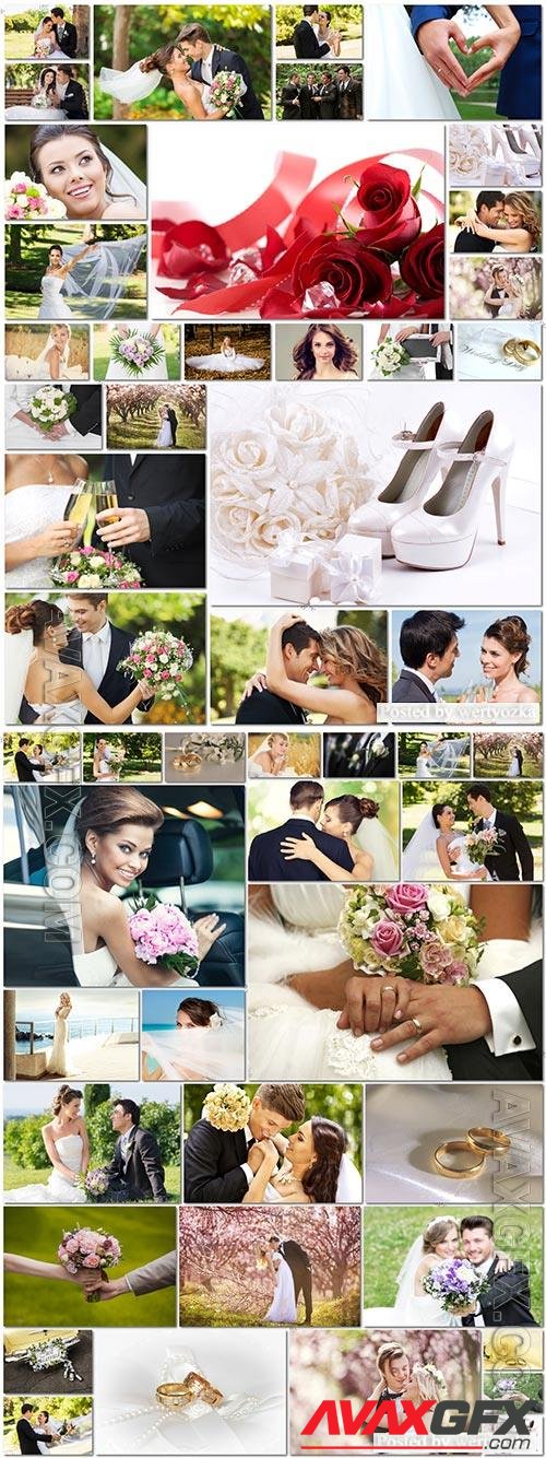 50 Bundle beautiful bride and groom, wedding stock photo vol 4