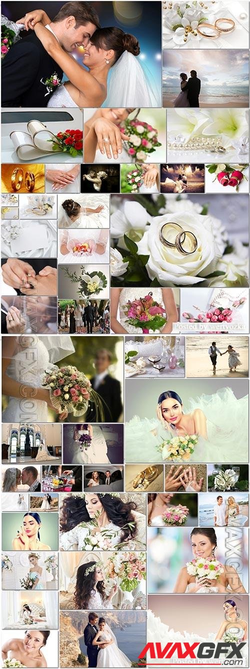 50 Bundle beautiful bride and groom, wedding stock photo vol 6