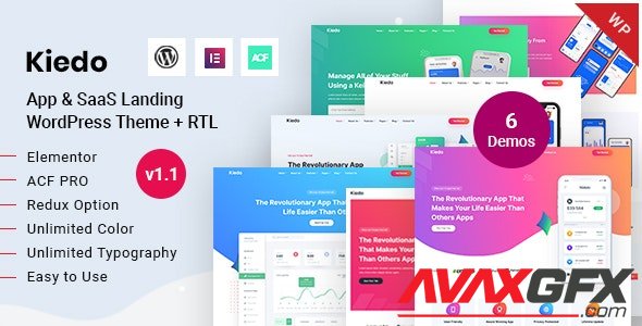 ThemeForest - Kiedo v1.1 - App & SaaS Landing WordPress Theme - 33558287