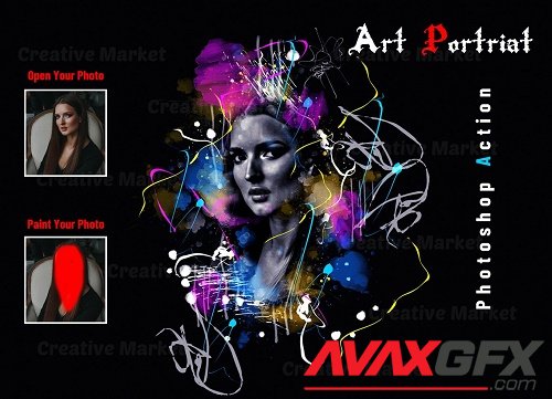 Art Portrait Photoshop Action - 6569458