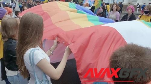 MotionArray – Equality March With Huge Pride Flag 1034525