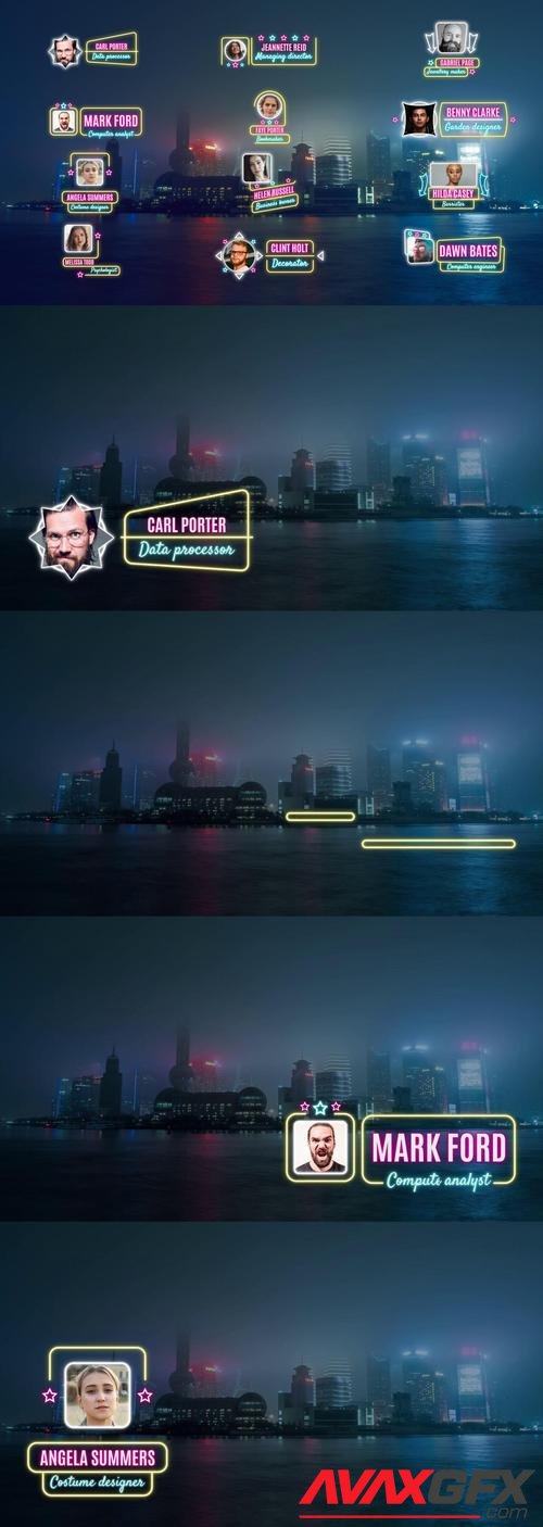 MotionArray – Neon Lower Thirds With Images 4K 1007871