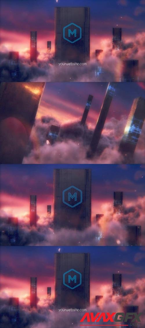 MotionArray – Futuristic Cloud Columns Logo 1013794