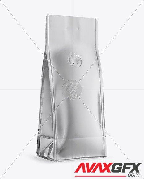 Glossy Metallic Coffee Bag with Valve Mockup 89902