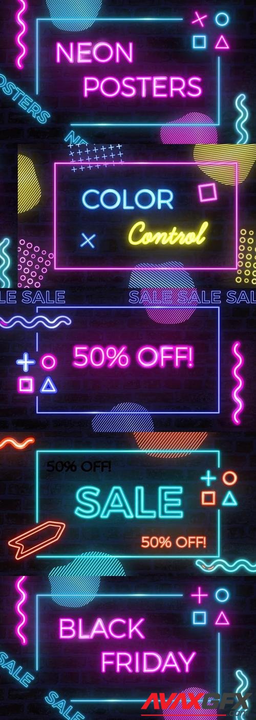 MotionArray – Neon Sale Posters 615043
