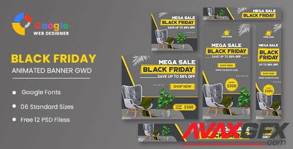 CodeCanyon - Furniture Black Friday Sale HTML5 Banner Ads GWD v1.0 - 34193098