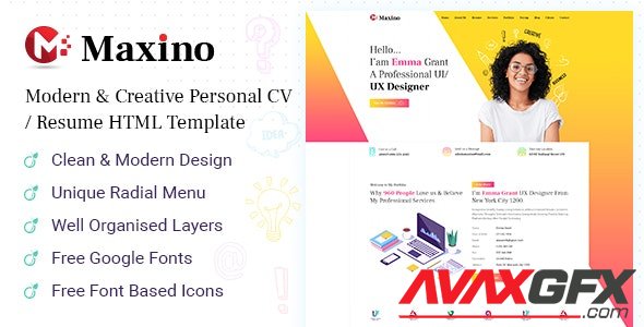 ThemeForest - Maxino v1.0.0 - Personal Resume HTML5 Template - 23472210