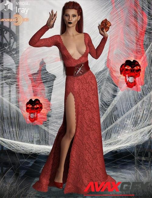 VERSUS - dForce Horror Hostess Dress for G8F