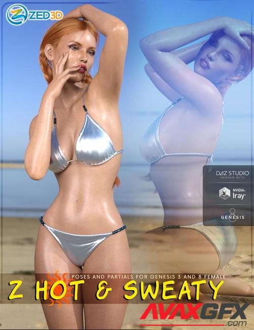 Z Hot and Sweaty - Poses and Partials for Genesis 3 and 8 Female