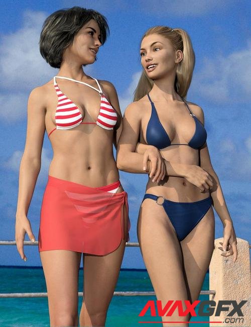 dForce RealFit Ring Bikini & Wrap for Genesis 3 and 8 Female(s)