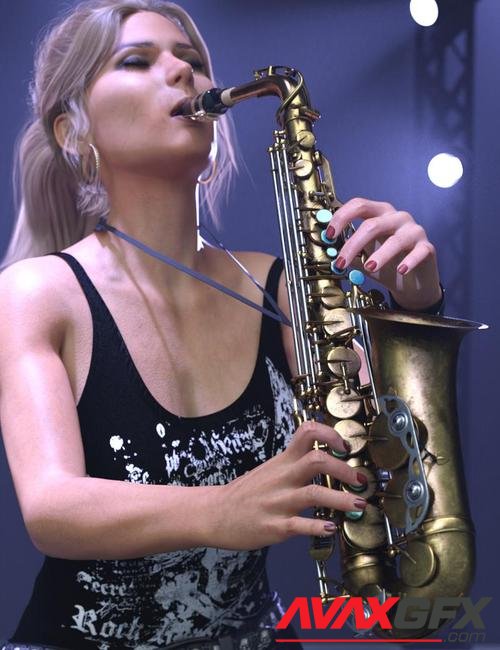 HD Saxophone and Poses for Genesis 8