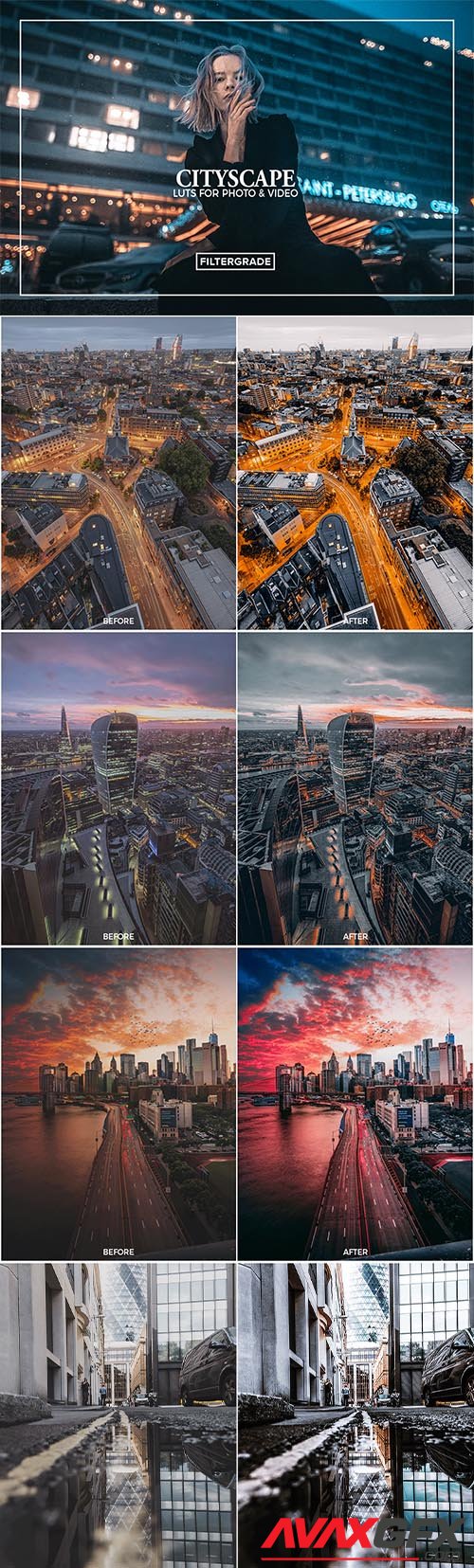 CreativeMarket - 35 CITYSCAPE LUTS BUNDLE 6434089