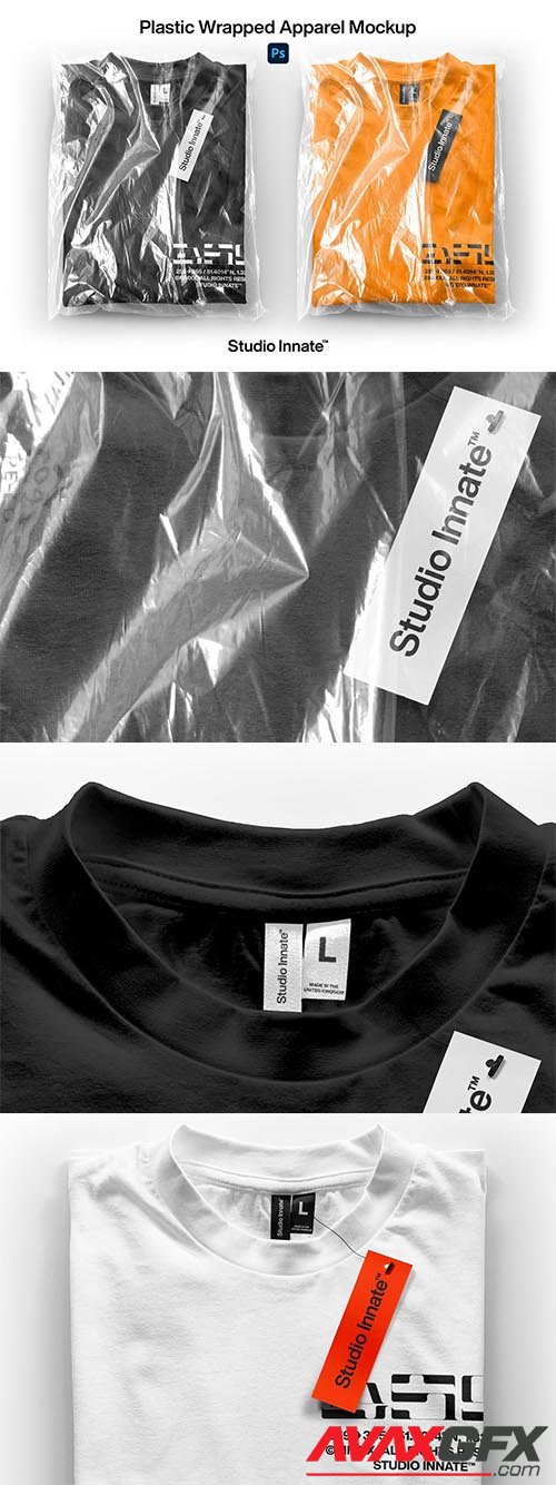 CreativeMarket - Plastic Packed Garment Mockup 6336181