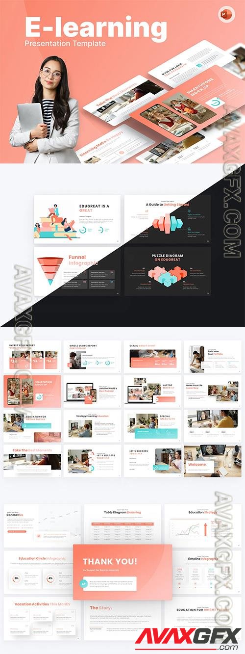 E-Learning Education PowerPoint Template NTU64S9