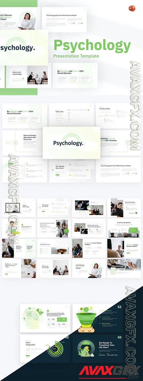 Psychology Healthcare PowerPoint Template KQWACGV