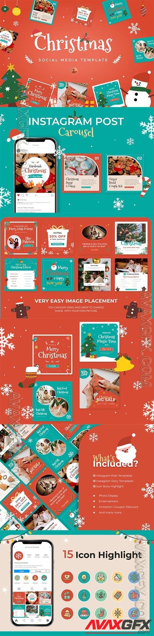 Christmas Social Media Instagram Template Pack VZ9W3NJ