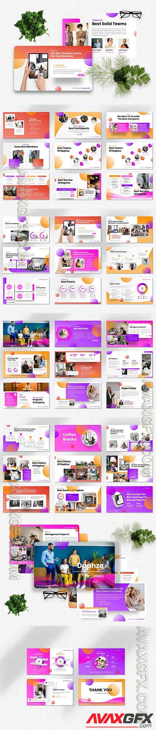 Daphze - Annual Report Powerpoint, Keynote and Google Slides Template