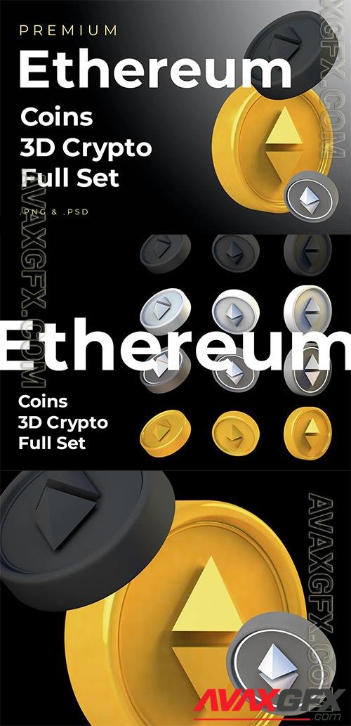 Ethereum 3d Premium Crypto DeFi Coins Set LXXLETF