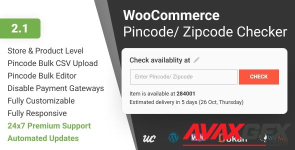 CodeCanyon - WooCommerce Pincode/ Zipcode Checker v2.1.0 - 25036697