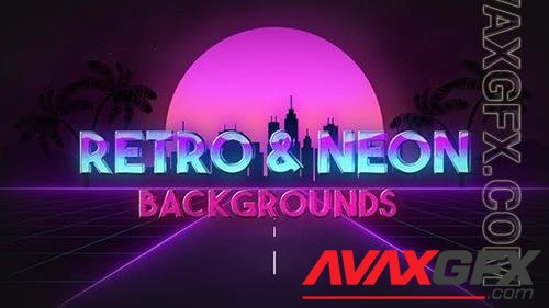Retro Wave & Neon Backgrounds 34258073 (VideoHive)