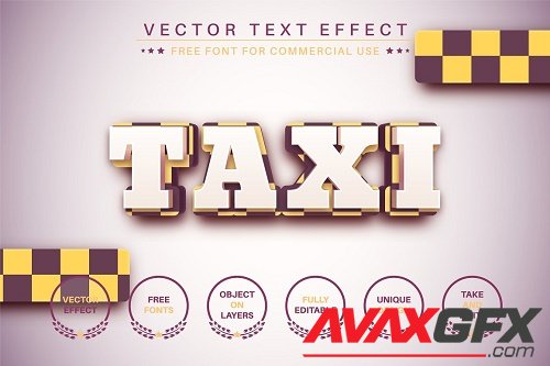 Taxi - Editable Text Effect - 6583028