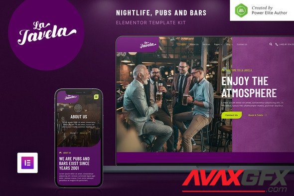 ThemeForest - LaJavela v1.0.0 - Bar Nightlife & Pub Elementor Template Kit - 34229134