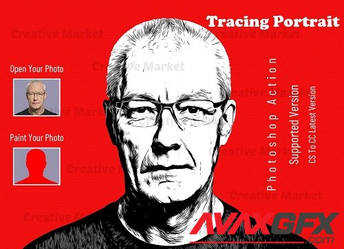 Tracing Portrait Photoshop Action - 6584056