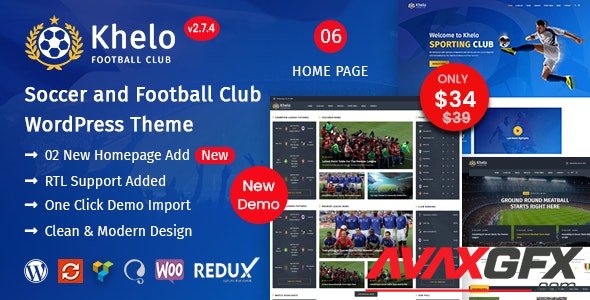 ThemeForest - Khelo v2.7.4 - Soccer & Sports WordPress Theme - 23889382 - NULLED