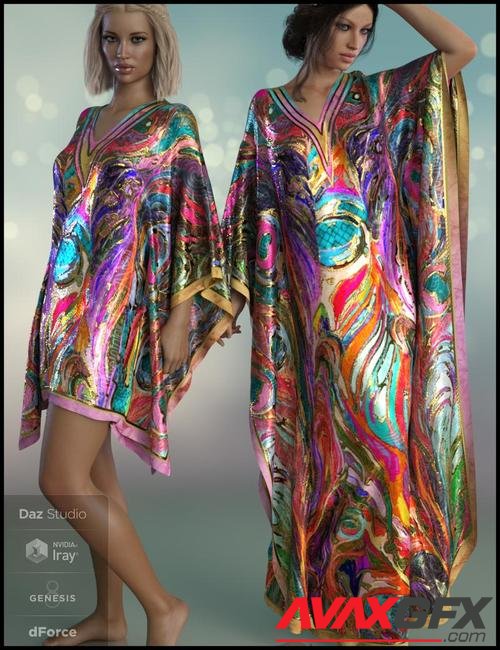 dForce Kaftans for Genesis 8 Female(s)