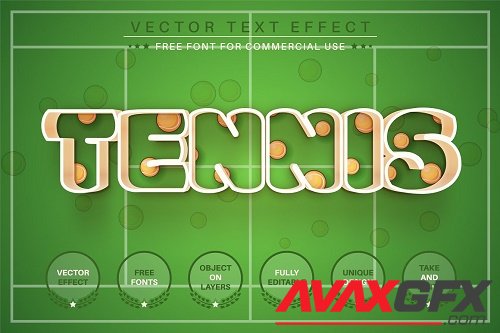 Tennis - Editable Text Effect - 6585052