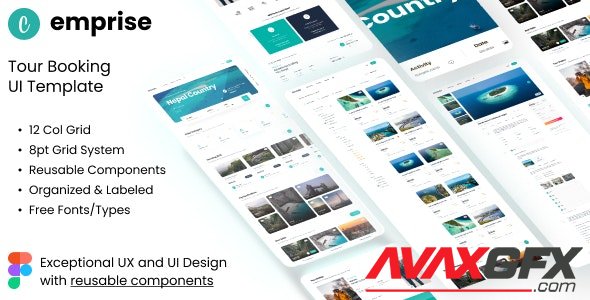 ThemeForest - Emprise v1.0 - UI | Tour Travel Landing Page | Figma Template - 33998219