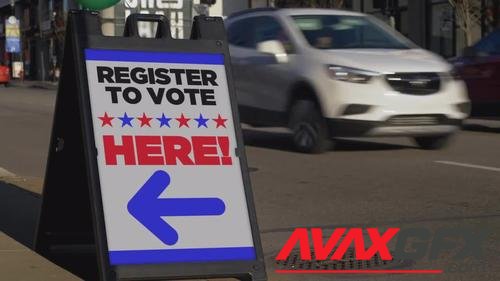 MotionArray – Register To Vote Here Sign On Sidewalk 1042685