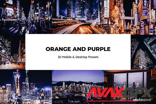 20 Orange & Purple Lightroom Presets - 6550067