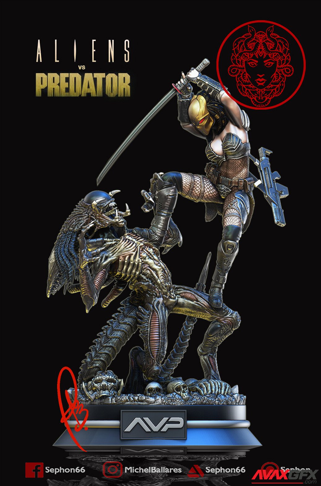 Alien vs Predator Machiko 3D Printable STL